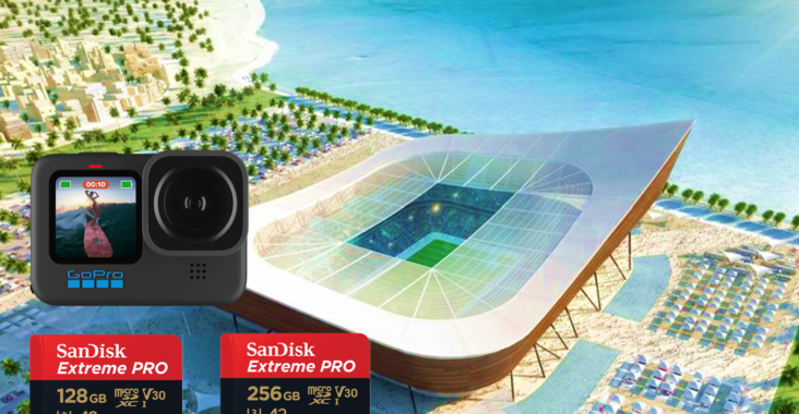 Leg het hele WK 2022 in Qatar vast met jouw GoPro Hero 10 en SanDisk Extreme Pro micro SD kaart.